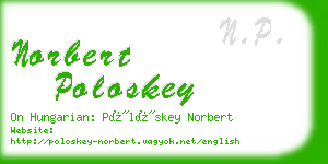 norbert poloskey business card